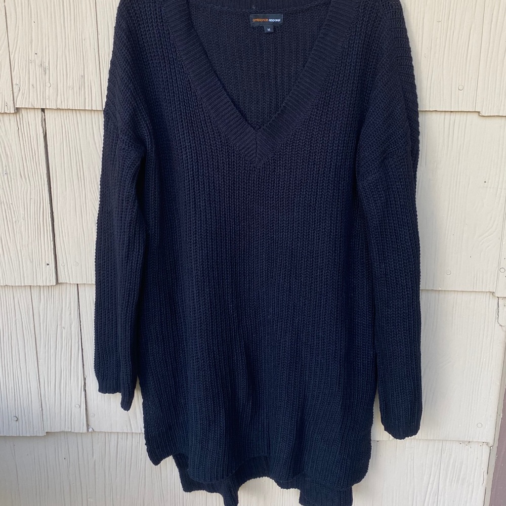 Oversized V neck sweater.